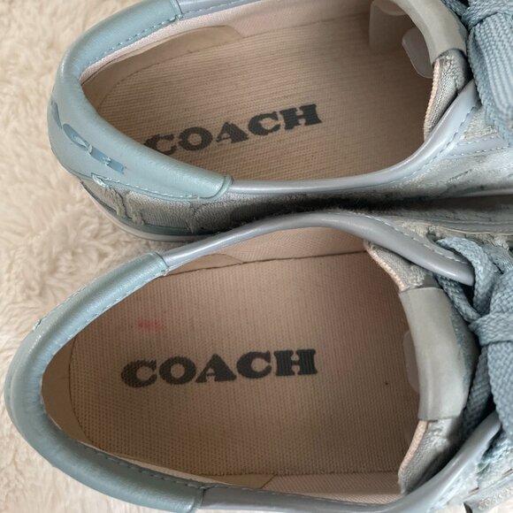 COACH Citysole Platform Women's Blue Sneaker Signature Terry Cloth Size US 8.5 - Picture 10 of 14